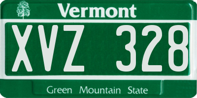 VT license plate XVZ328