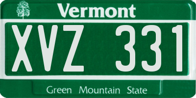 VT license plate XVZ331