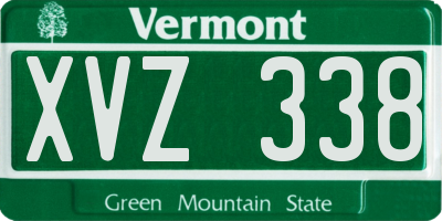 VT license plate XVZ338