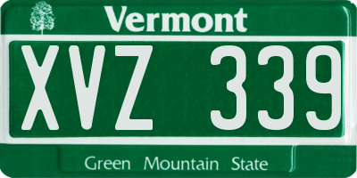 VT license plate XVZ339