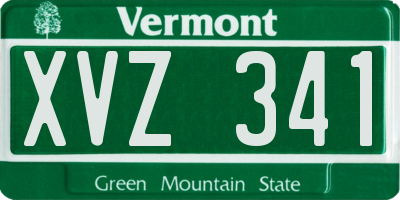 VT license plate XVZ341