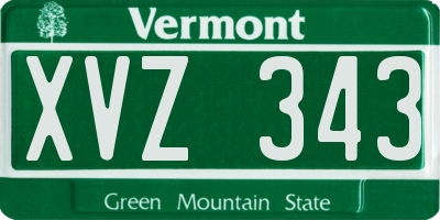 VT license plate XVZ343