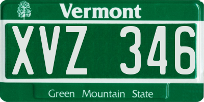 VT license plate XVZ346