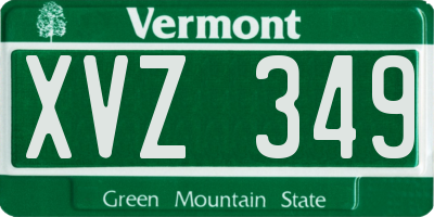 VT license plate XVZ349