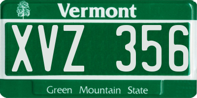 VT license plate XVZ356
