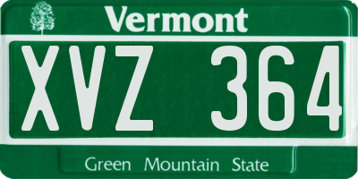 VT license plate XVZ364