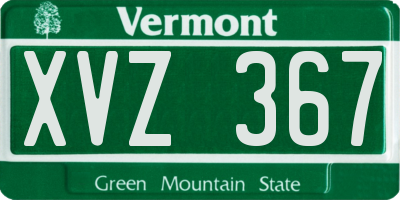 VT license plate XVZ367