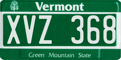 VT license plate XVZ368