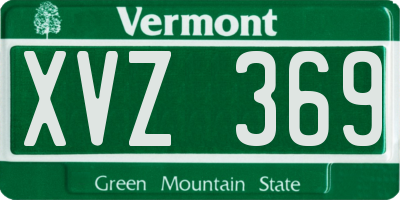 VT license plate XVZ369