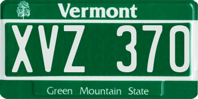 VT license plate XVZ370
