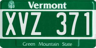 VT license plate XVZ371