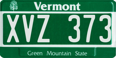 VT license plate XVZ373