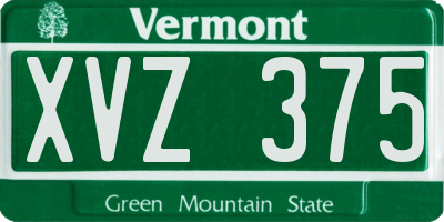 VT license plate XVZ375