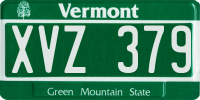 VT license plate XVZ379