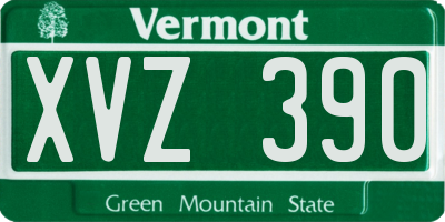 VT license plate XVZ390