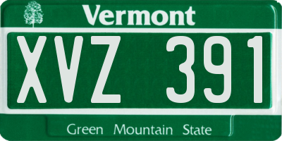 VT license plate XVZ391