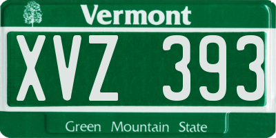 VT license plate XVZ393
