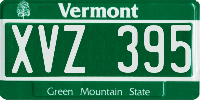 VT license plate XVZ395