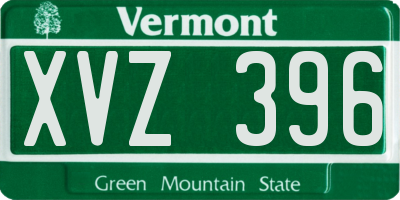 VT license plate XVZ396