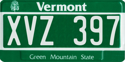 VT license plate XVZ397