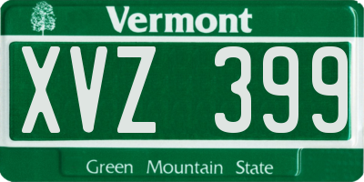 VT license plate XVZ399