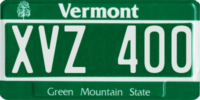 VT license plate XVZ400