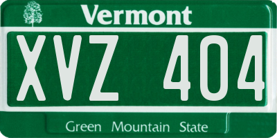 VT license plate XVZ404