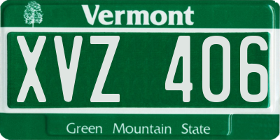 VT license plate XVZ406