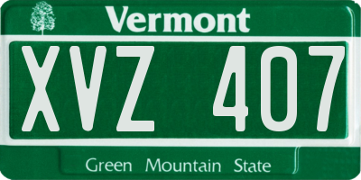 VT license plate XVZ407