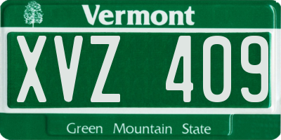 VT license plate XVZ409