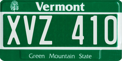 VT license plate XVZ410