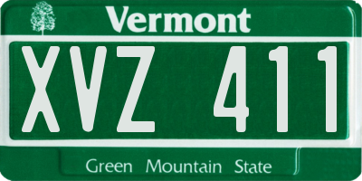 VT license plate XVZ411