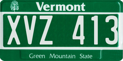 VT license plate XVZ413
