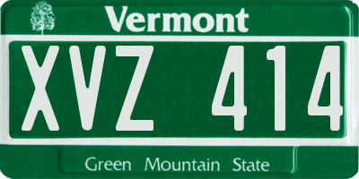 VT license plate XVZ414
