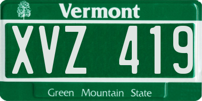 VT license plate XVZ419