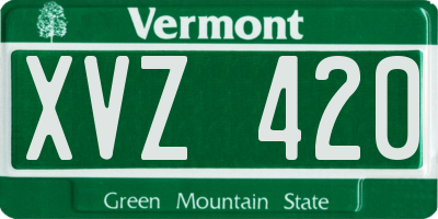 VT license plate XVZ420
