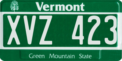 VT license plate XVZ423