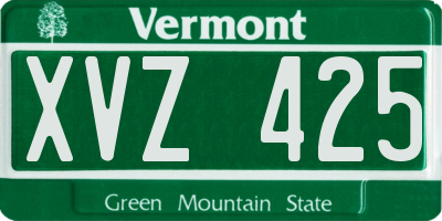 VT license plate XVZ425