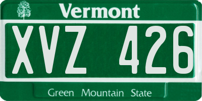VT license plate XVZ426