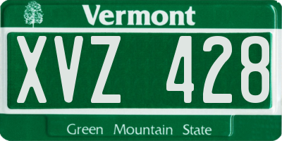 VT license plate XVZ428