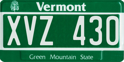 VT license plate XVZ430