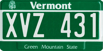 VT license plate XVZ431