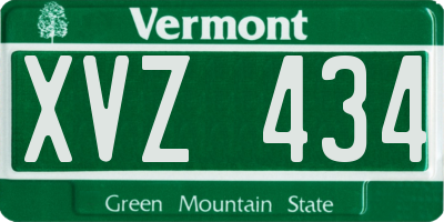 VT license plate XVZ434
