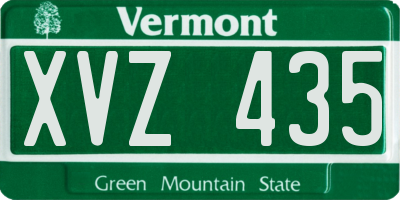 VT license plate XVZ435