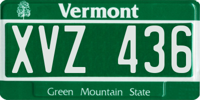 VT license plate XVZ436