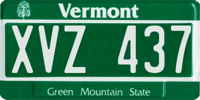 VT license plate XVZ437