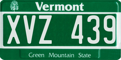 VT license plate XVZ439