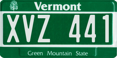 VT license plate XVZ441