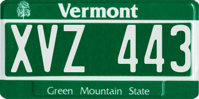 VT license plate XVZ443