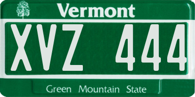 VT license plate XVZ444